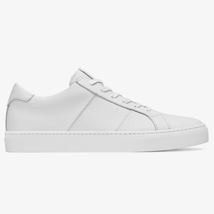 Men's White Round-Toed Sneakers